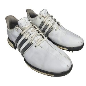 Adidas Tour360 Mens 11 White Boost Golf Shoes Spiked Leather F33263